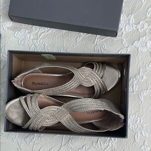 Style & Co. Women's Silver Heeled Sandals